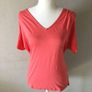 Michael Kors cold shoulder cotton vneck
